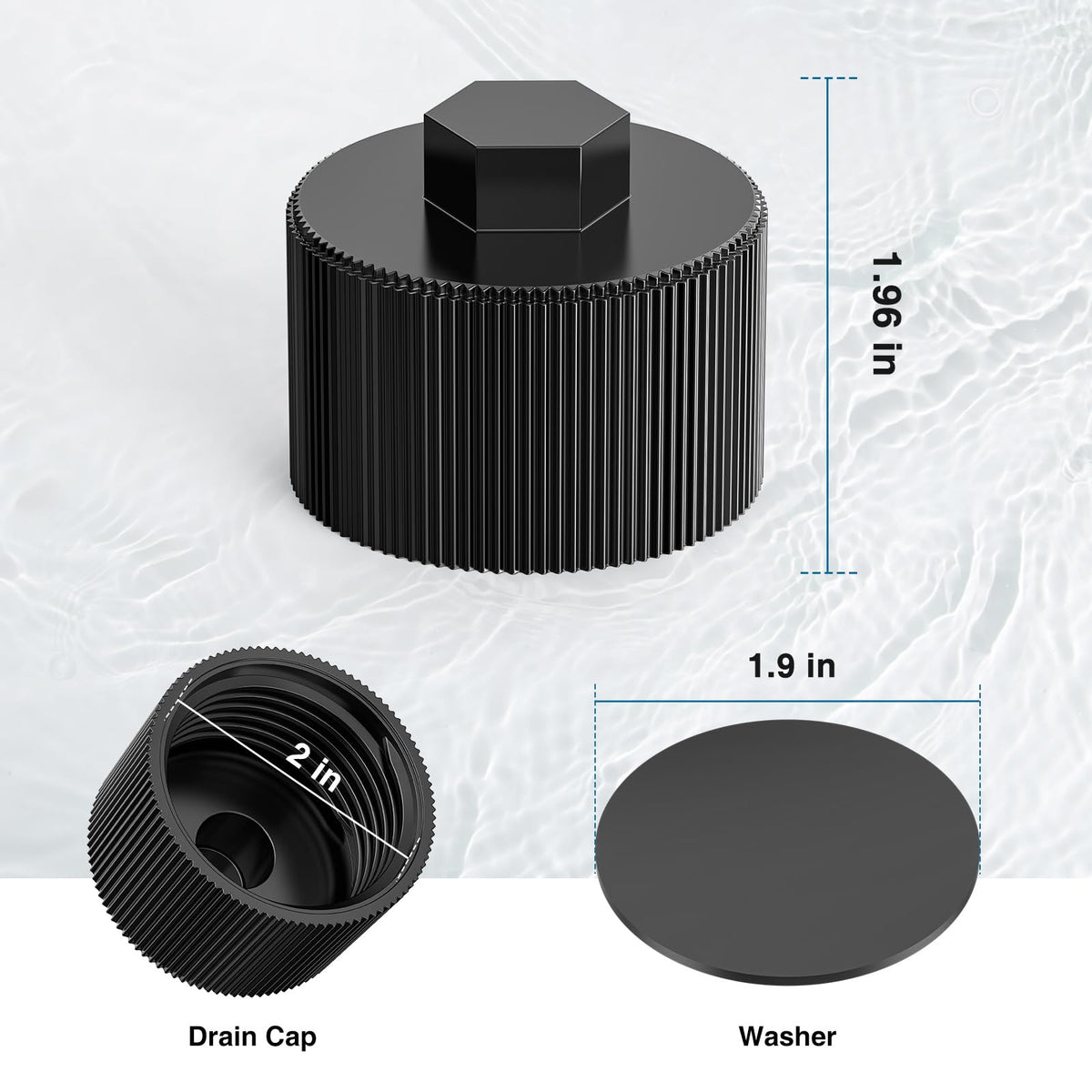 CRESTWAVE 154712 drain cap Meteor top mount focus simplifies winterizing with a snug seal.
