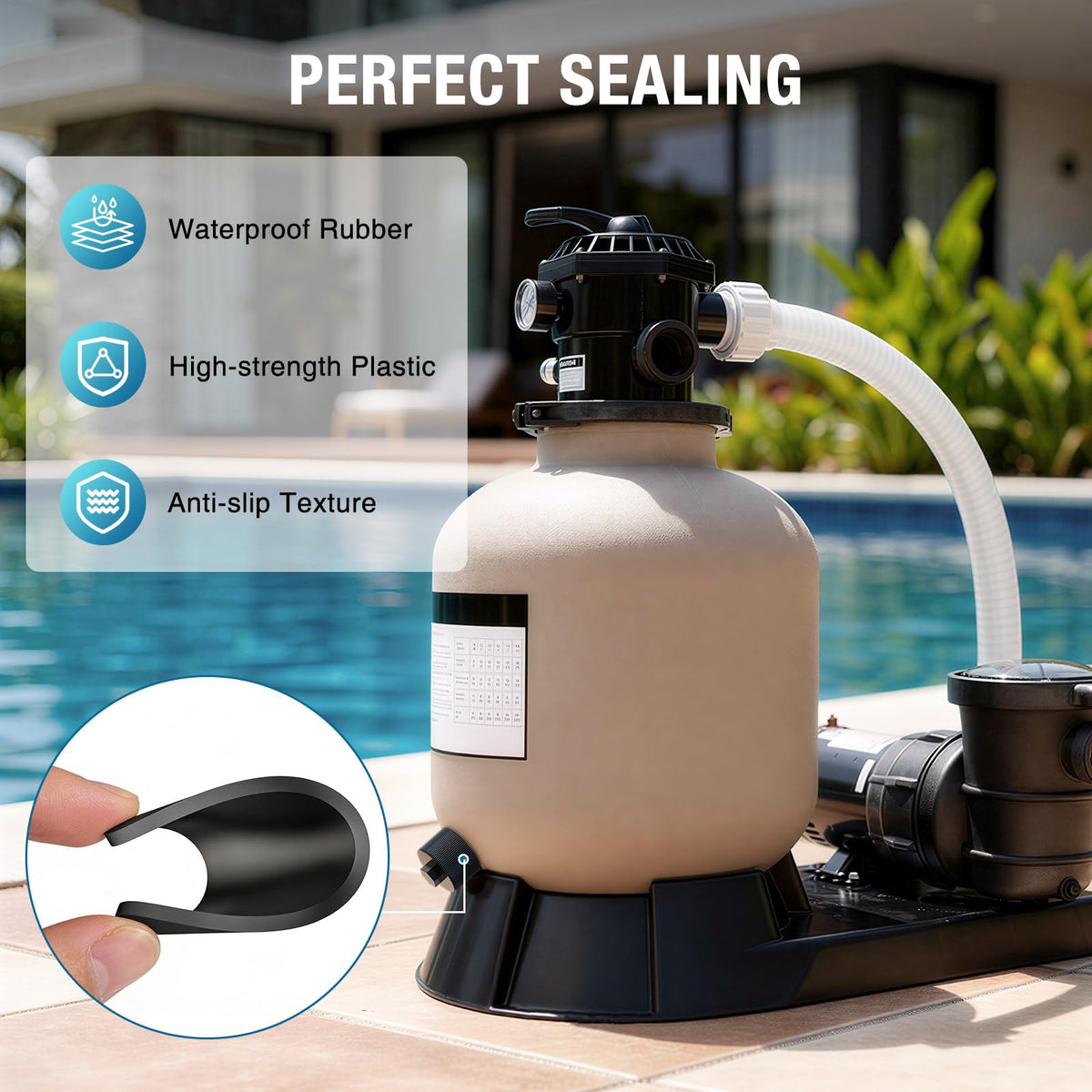 CRESTWAVE 154712 drain cap SD80 fit supports long-lasting seals in harsh chemicals.