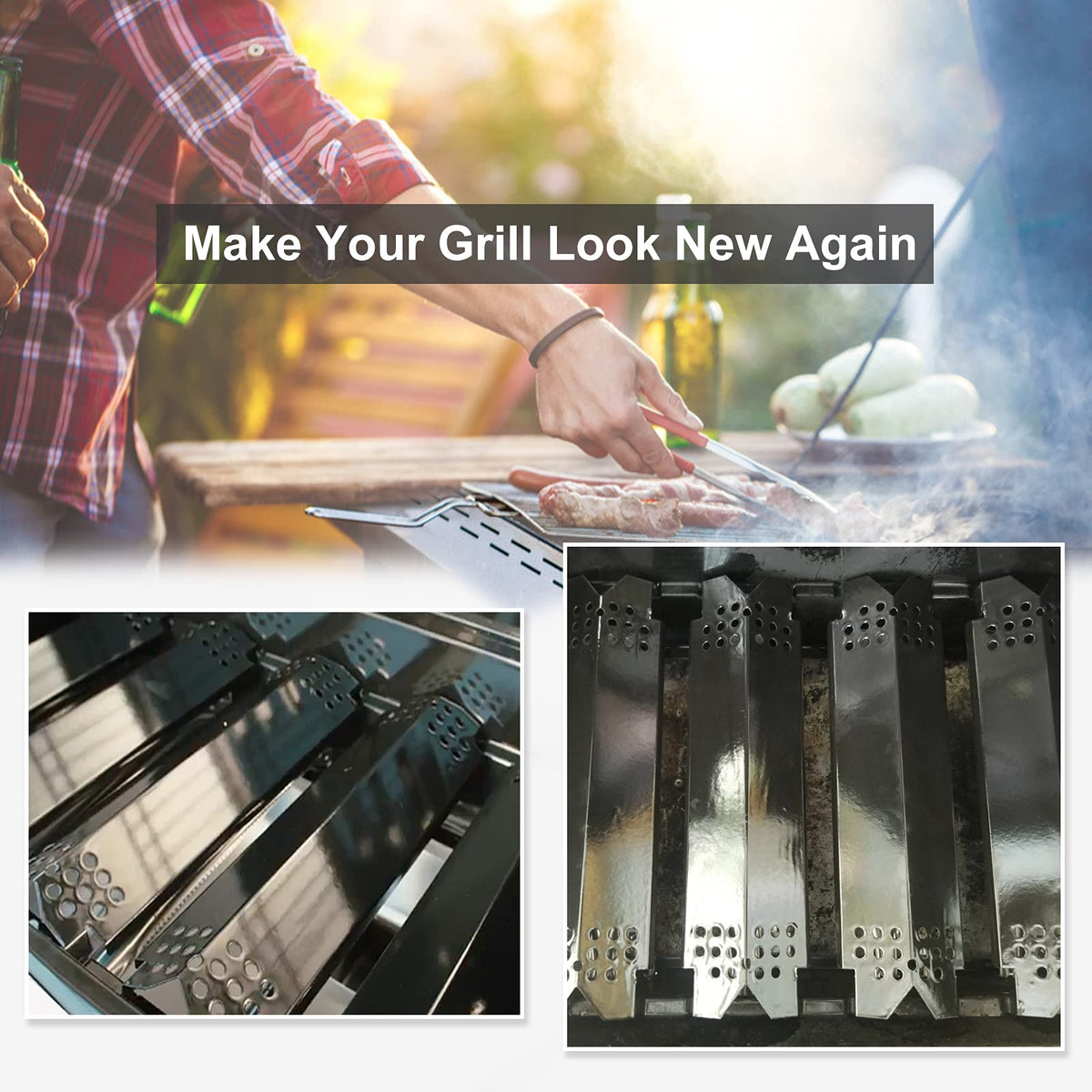 Criditpid burner cover for Nexgrill 4-burner protects flames and drips.