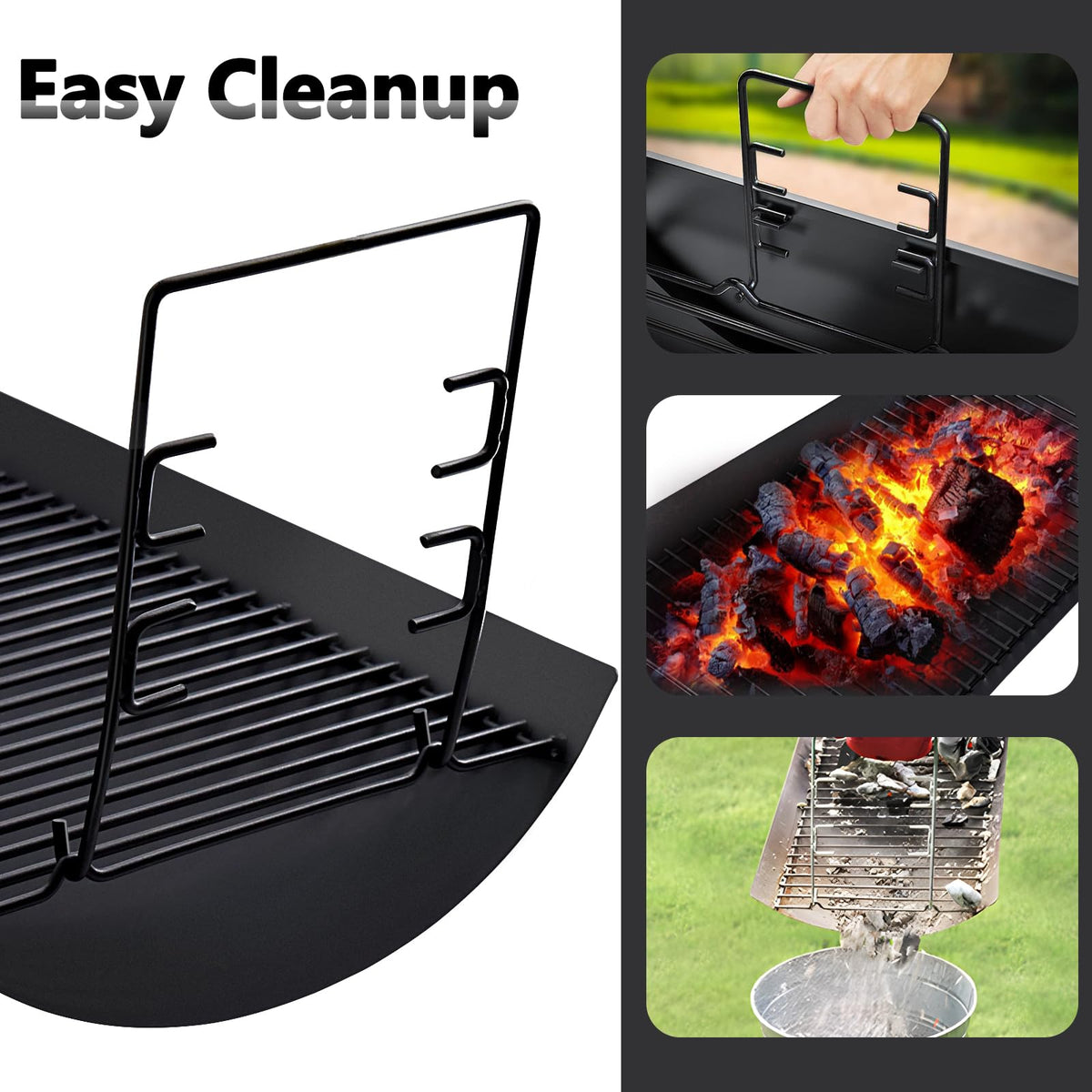 Criditpid easy-clean ash pan enables quick ash removal after grilling.