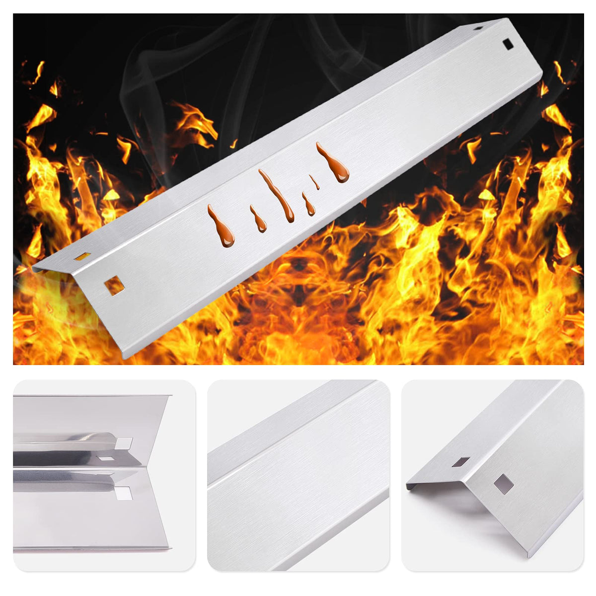 Criditpid heat shield set for Chargriller 3030 helps protect burners and improve cooking consistency.