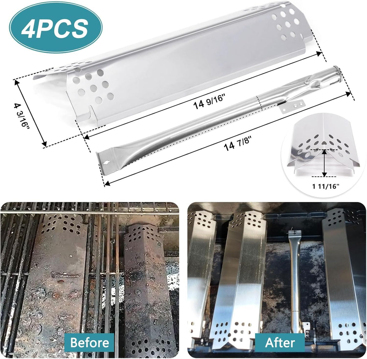 Criditpid Nexgrill burner tubes provide steady, even heat distribution.