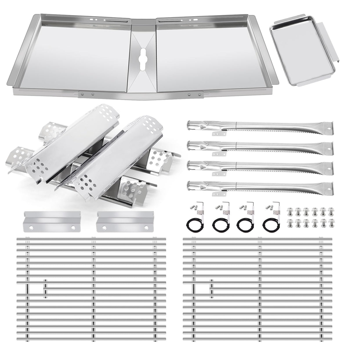 Criditpid Nexgrill 720-0830H grill grates offer durable stainless steel cooking surface.