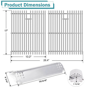 Criditpid Nexgrill grate—smooth stainless surface for easy cleaning and grill marks.