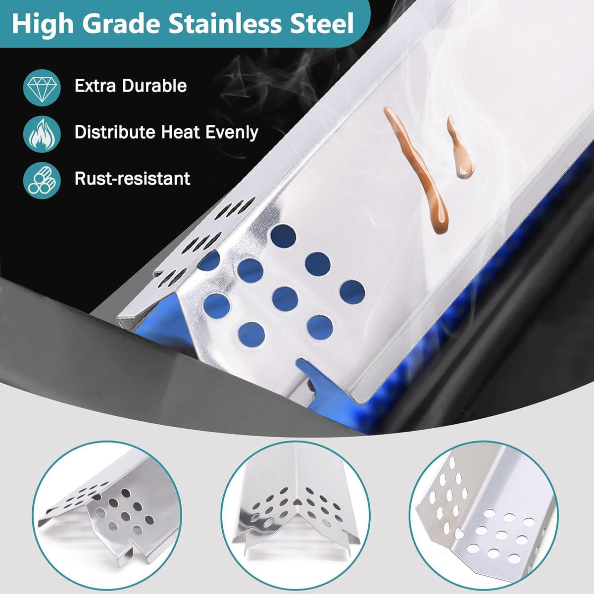 Criditpid Nexgrill middle sheet strengthens construction and heat flow.