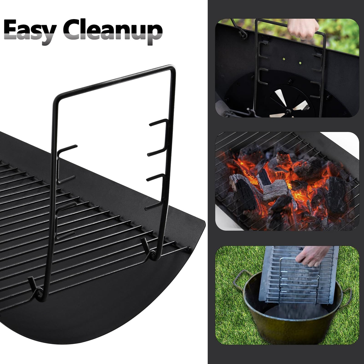 Criditpid package includes one ash pan and two grate hangers