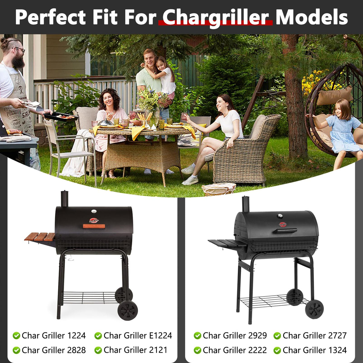 Criditpid porcelain-coated steel construction resists rust for durable grill parts.