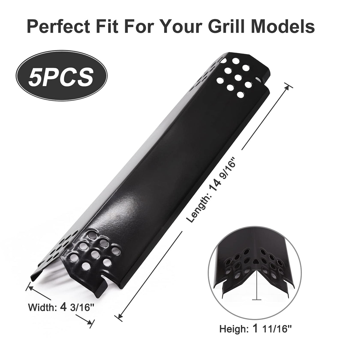 Criditpid porcelain stainless heat shield offers rust-resistant durability.