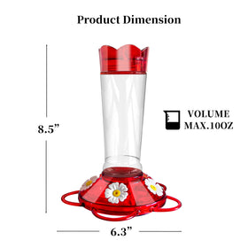 Crinature hummingbird feeder with five ports inviting multiple birds.