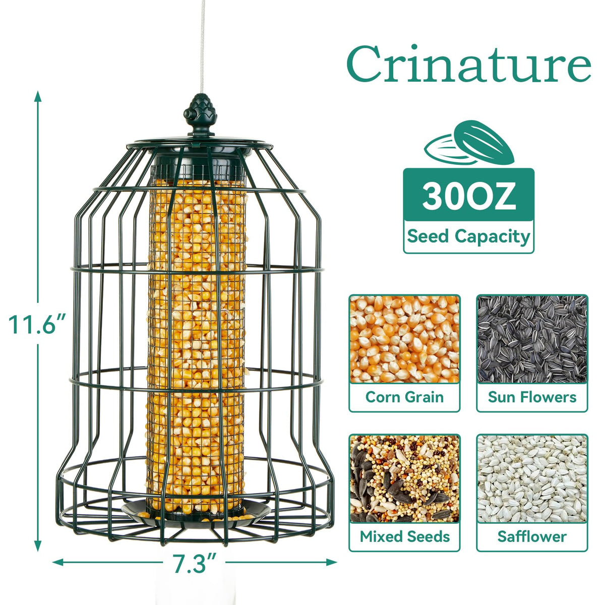 Crinature peanut-hanging feeder with four ports for small birds.
