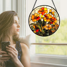 CRISGIF stained glass decor brightens living spaces with color casts and gentle light diffusion.