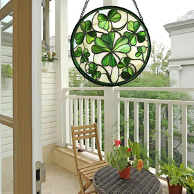 CRISGIF Ireland green lucky clover entryway decor for doors with colorful light effects.