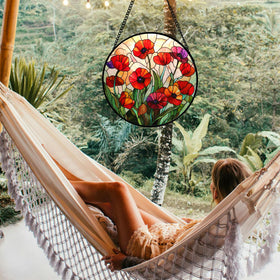 CRISGIF window decor diffuses sunlight for a warm, ever-changing light show