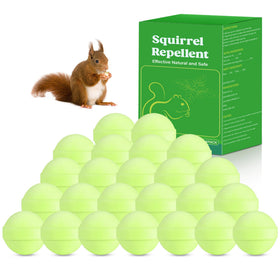 Crobirware 24Pack Squirrel Repellent Peppermint Balls protect gardens with long-lasting scent.