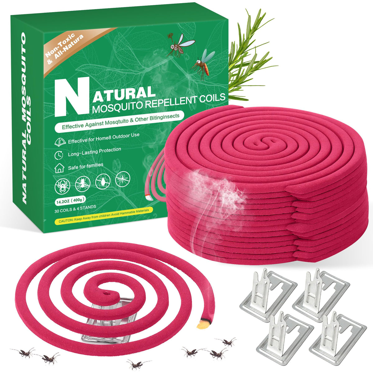 Crobirware 30-pack mosquito coils packaging for easy outdoor setup