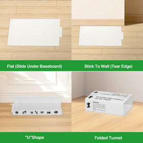 Crobirware glue traps in a garage; versatile placement for spaces.