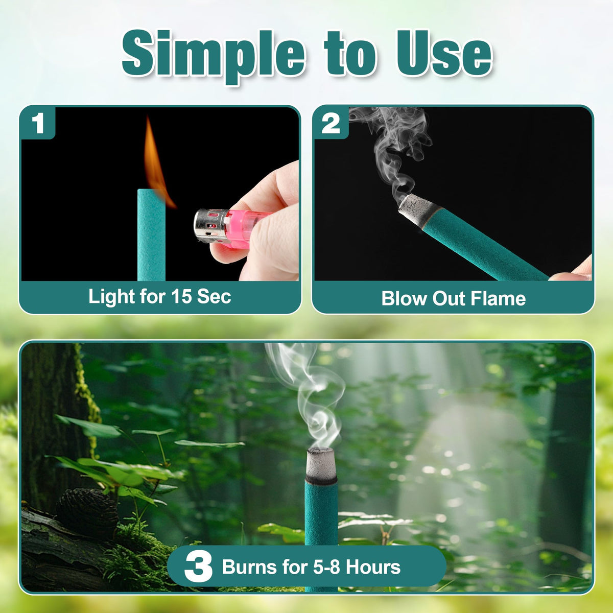 Crobirware citronella-lemongrass-rosemary blend aroma deters pests while outdoors.