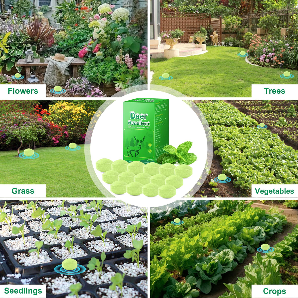 Crobirware easy application deer deterrent placed around lawns patios and fruit trees