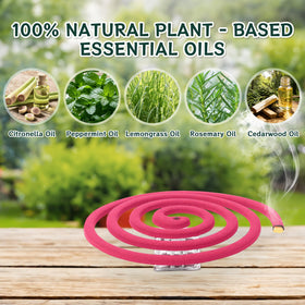 Crobirware mosquito coil lit on the grill for outdoor ambiance