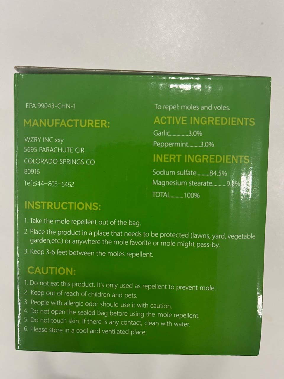 Crobirware all-weather repellent ball showing 2-3 month protection