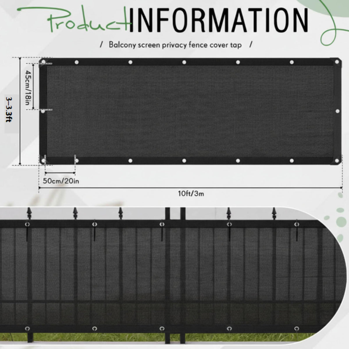 CroBlissful 3x10 privacy fence cover blocks views while allowing breeze.