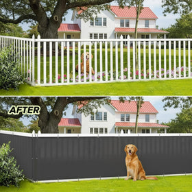 CroBlissful privacy screen protects balcony furniture and creates a tidy space.
