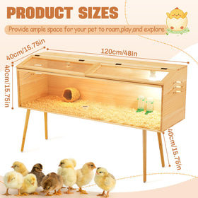 CroBlissful 47x16x16 in brooder interior dimensions.