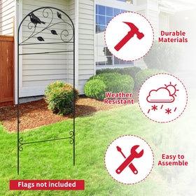 CroBlissful durable iron outdoor flag stand built to withstand weather