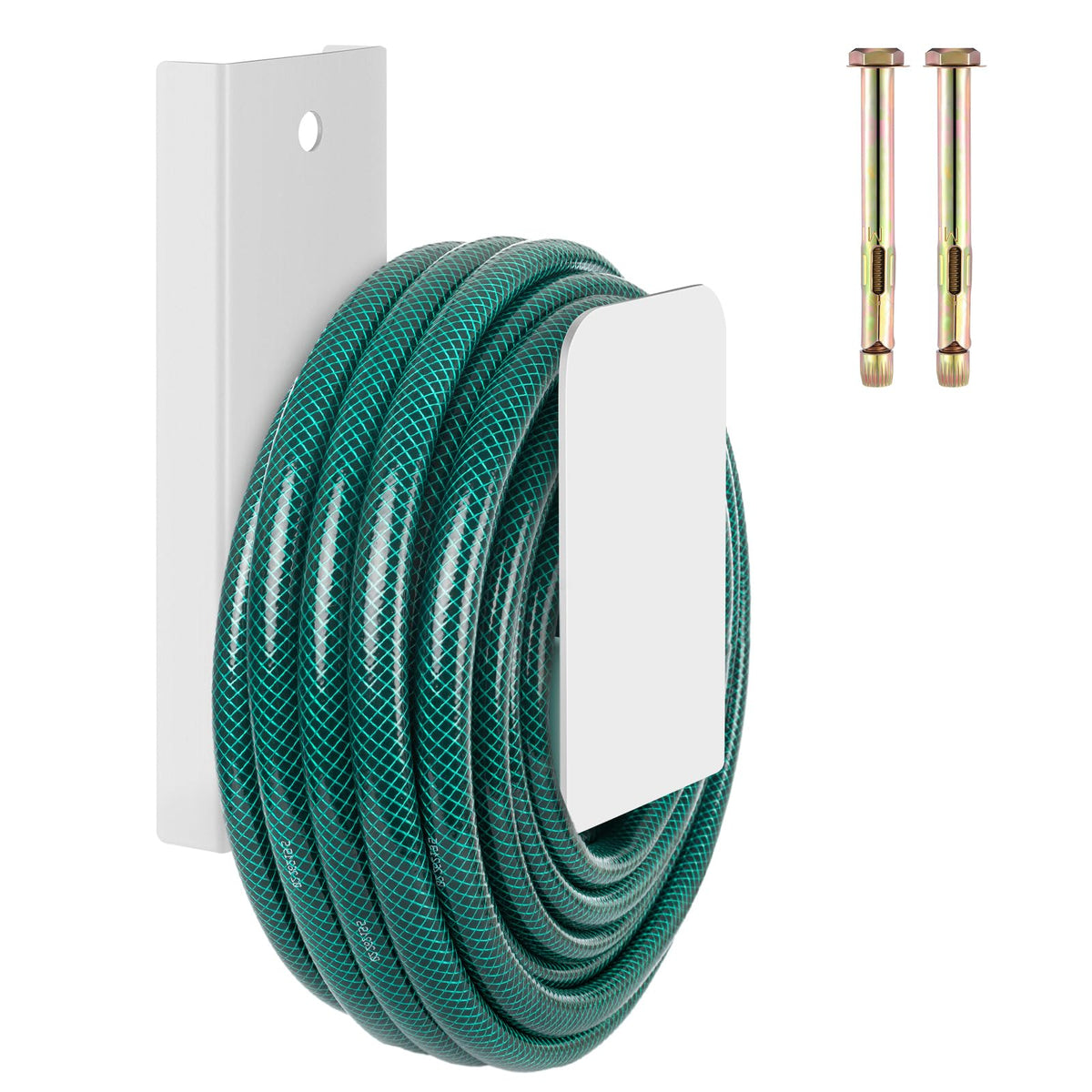 CroBlissful garden hose holder wall mount in white for organized outdoor storage.