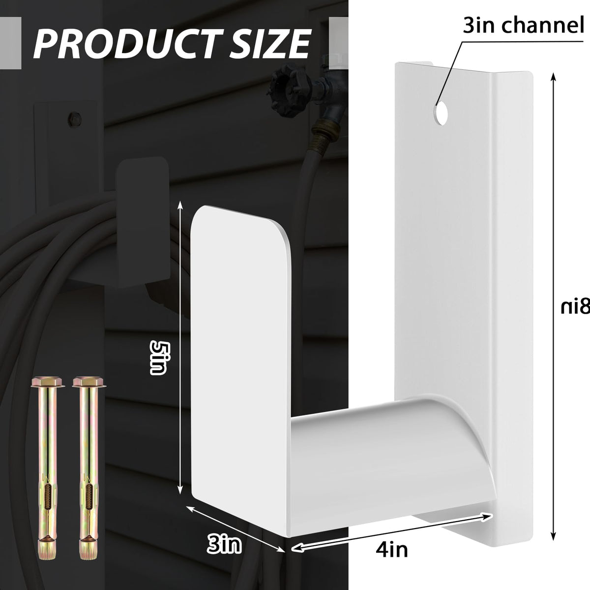 CroBlissful metal hose hanger with a durable white finish keeps hoses tidy.
