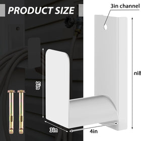 CroBlissful metal hose hanger with a durable white finish keeps hoses tidy.