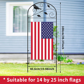 CroBlissful flag stand featuring an ornate pattern to enhance yard appeal