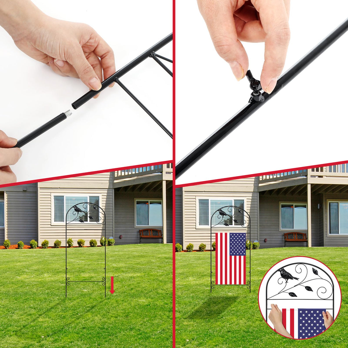 CroBlissful seasonal decor flag stand enabling quick holiday flag swaps