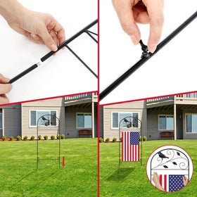 CroBlissful seasonal decor flag stand enabling quick holiday flag swaps