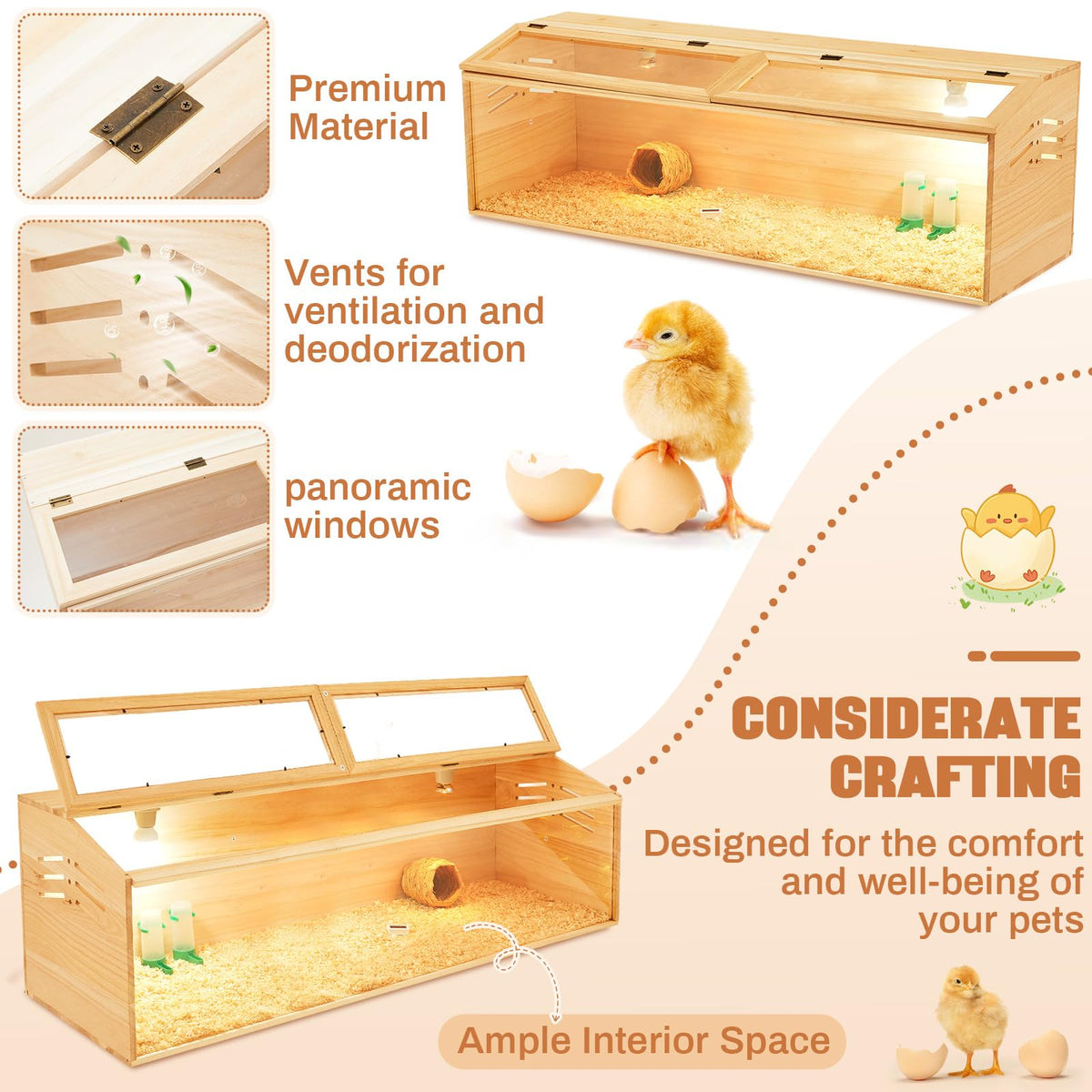 CroBlissful sliding door coop for easy access and cleaning.