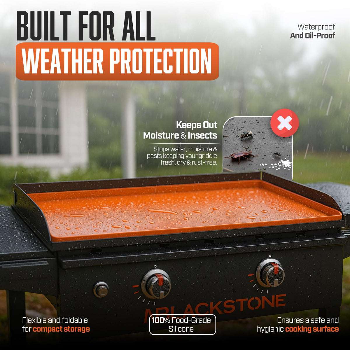 CRODALE BRANDS 28-inch mat fits common sizes for versatile outdoor grills.