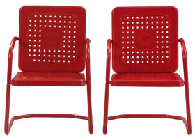 Crosley Bates chair side view highlighting the cantilever base for gentle flex.