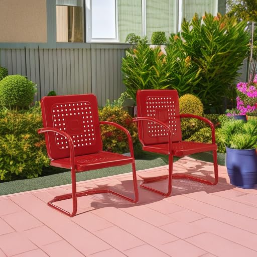 Crosley Bates two-chair patio set on a sunlit balcony.