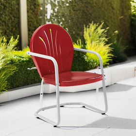 Back detail with decorative grooves provides retro flair