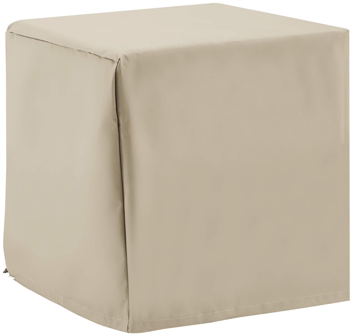 Crosley Furniture tan waterproof side table cover protecting outdoor space