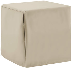 Crosley Furniture tan waterproof side table cover protecting outdoor space