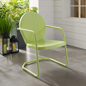 On patio, Griffith chair fits small spaces with easy setup and style.