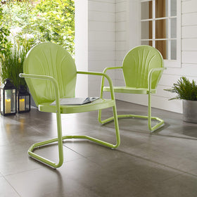 Griffith chair on porch or balcony enhances outdoor living with compact footprint.