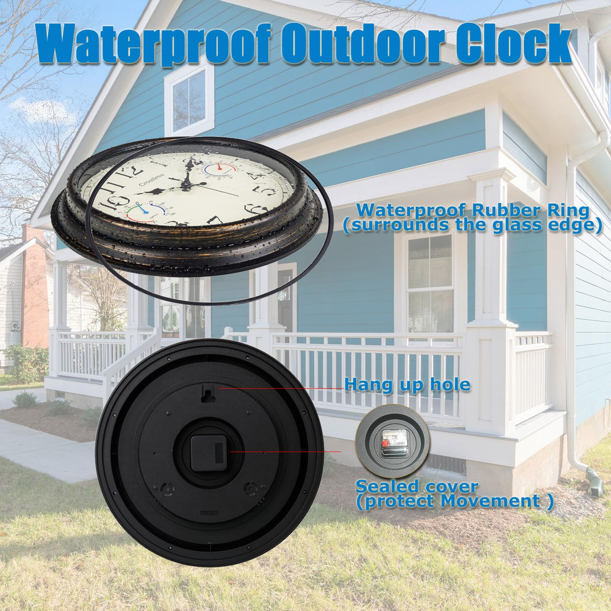Crosstime 16-inch clock bold numerals for easy reading from across the yard.
