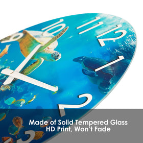 Crosstime coral reef artwork adds vibrant poolside ambiance for outdoor spaces.