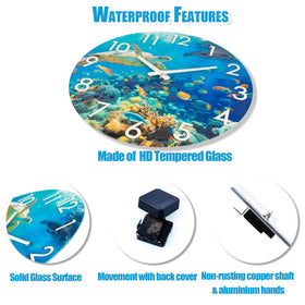 Crosstime ocean life theme clock brightens garden timekeeping with clear readability.