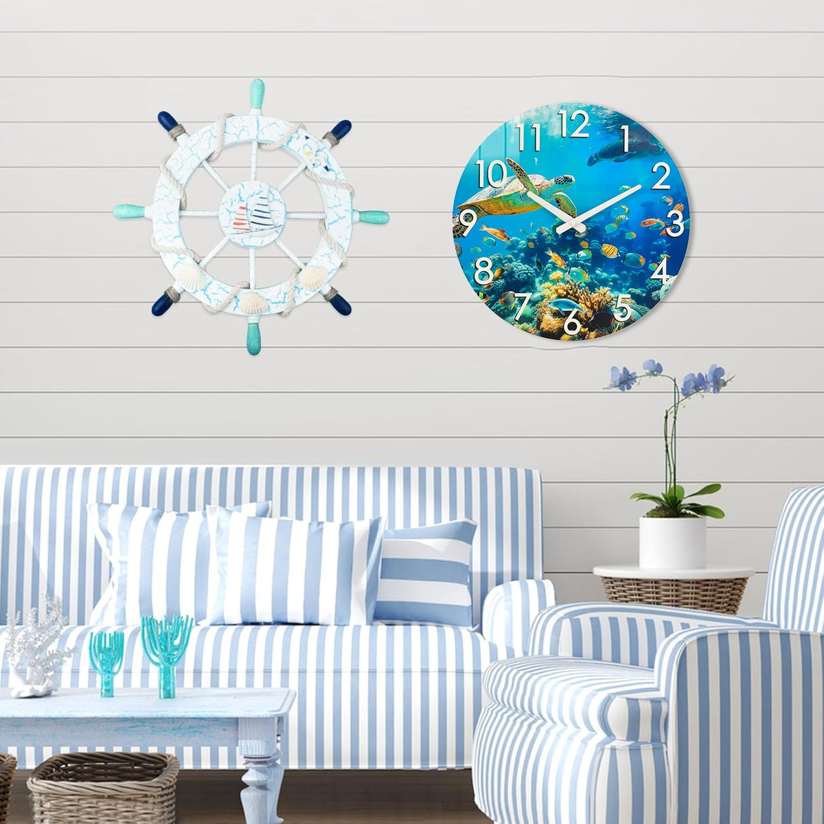 Crosstime sea life clock complements patio or garden décor.