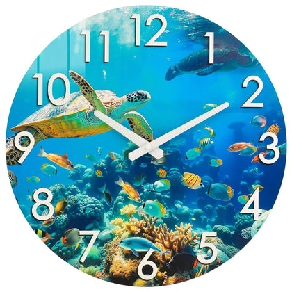 Crosstime 16 inch outdoor clock with sea turtle design enhances coastal décor.