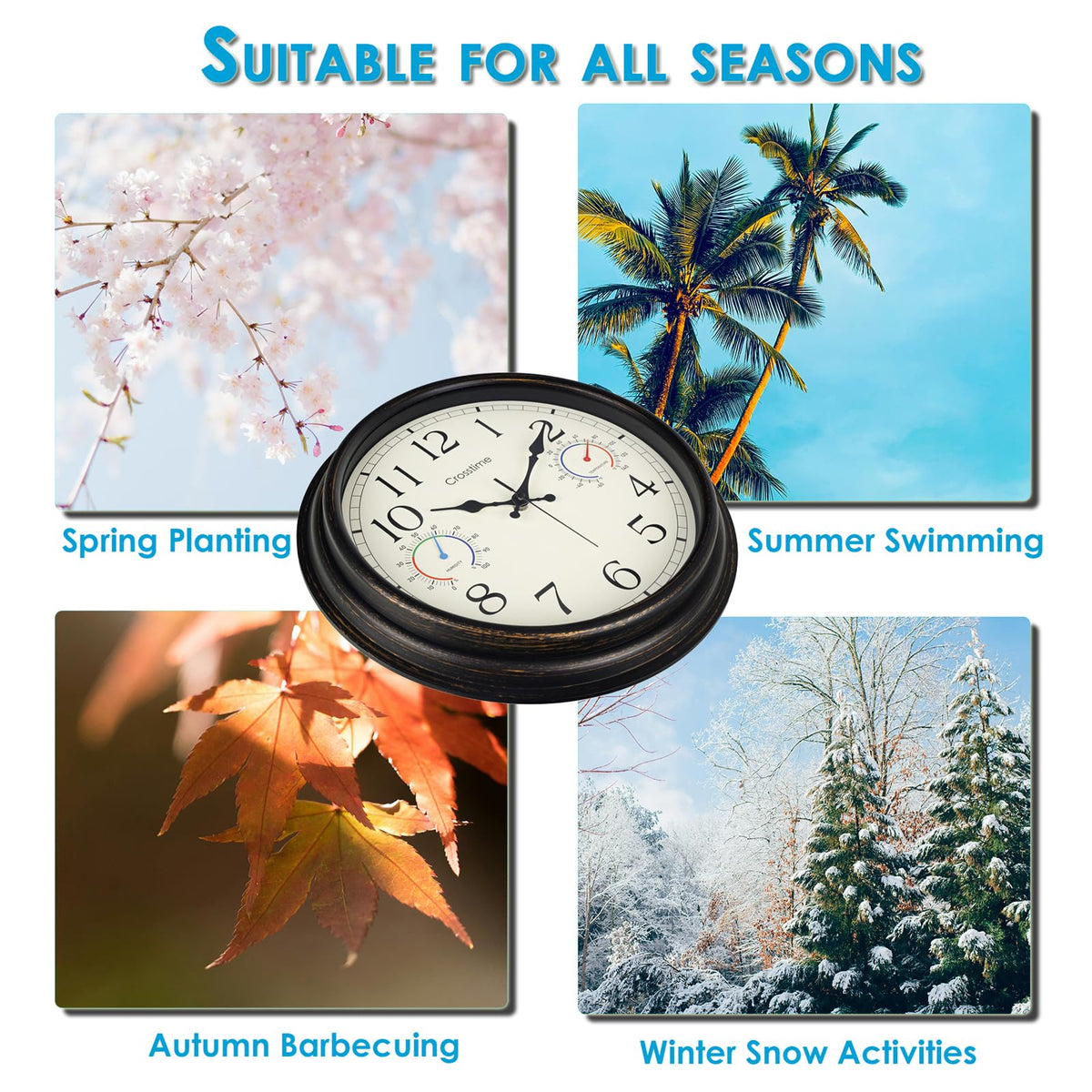 Crosstime backyard clock easy to read from a distance.