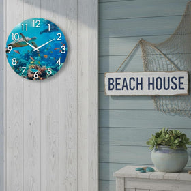 Crosstime outdoor clock with aluminum hands and copper shaft resists humidity.